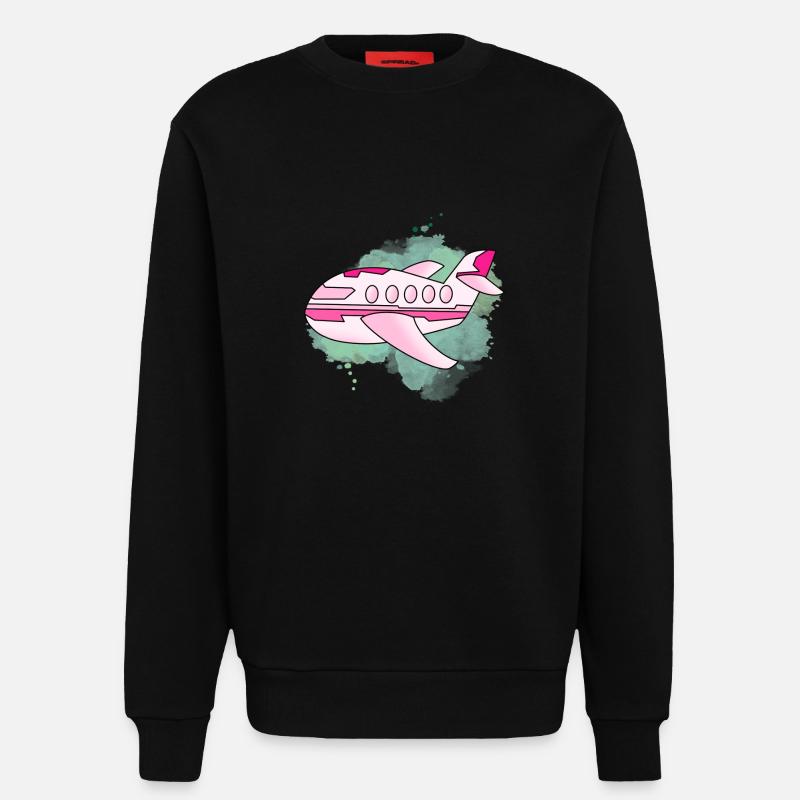 Flugzeug - Sweatshirt - made by SPREAD - SOLID BLACK