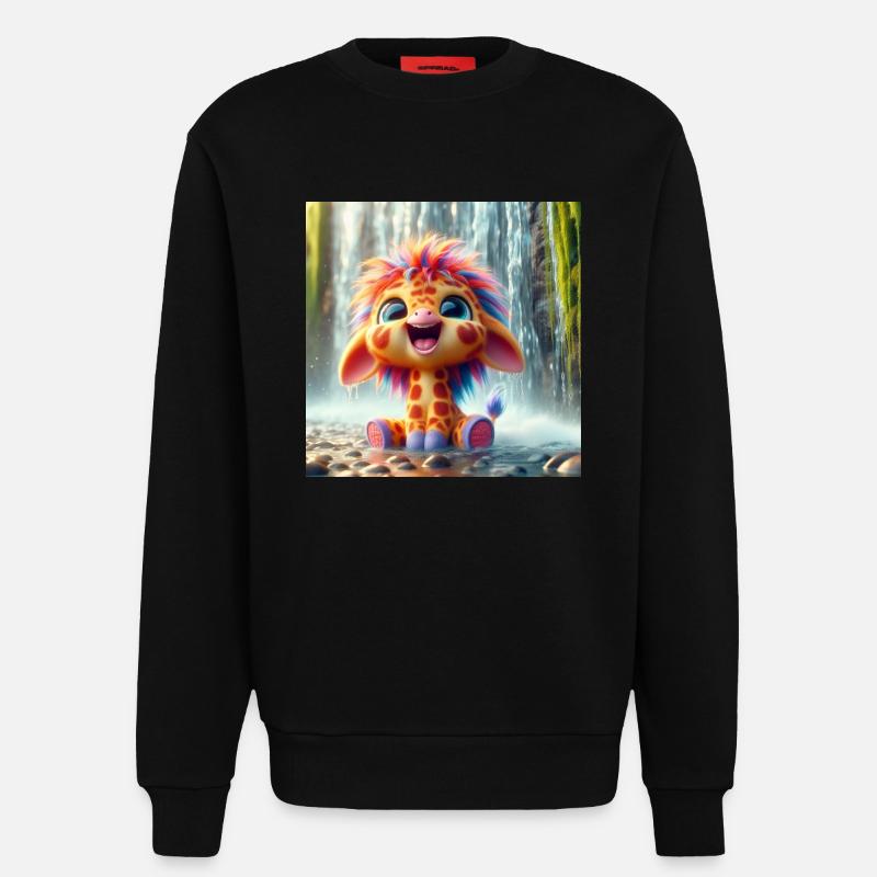 giraffewasserfall - Sweatshirt - made by SPREAD  - SOLID BLACK