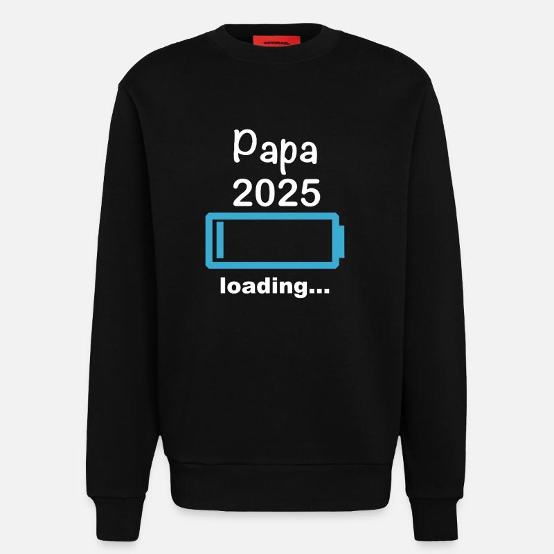 Papa 2025 loading - Sweatshirt - made by SPREAD  - SOLID BLACK