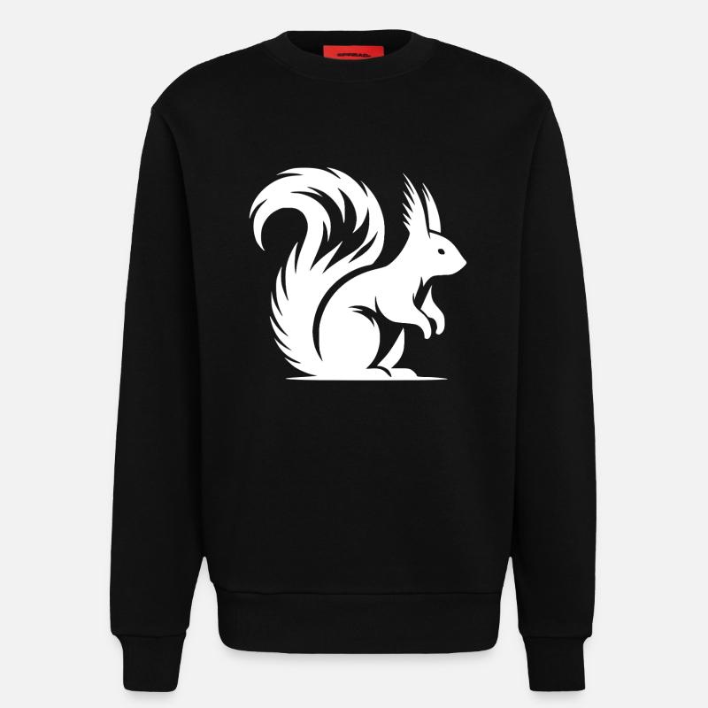 Kleines süsses Eichhörnchen Kinder Zeichnung - Sweatshirt - made by SPREAD  - SOLID BLACK