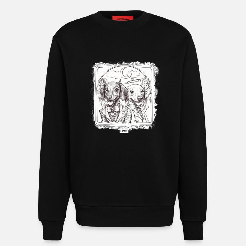 Devil vs. Angel Dachshund - Sweatshirt - made by SPREAD  - SOLID BLACK