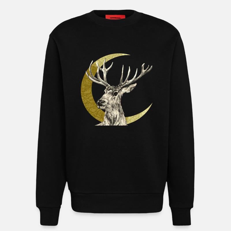 Cerf - Sweat bio décontracté fabriqué en UE - SOLID BLACK