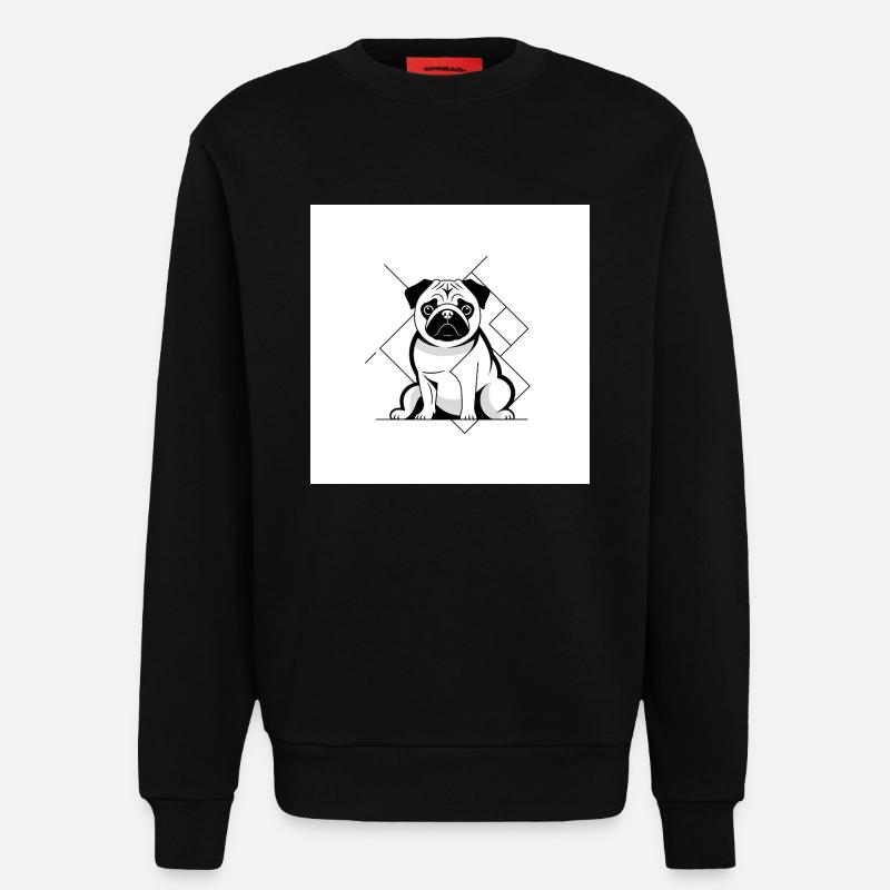 Mops Sitz - Sweatshirt - made by SPREAD  - SOLID BLACK