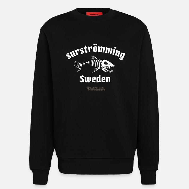 Surströmming Sweden skeletonized herring - Sweatshirt - made by SPREAD  - SOLID BLACK