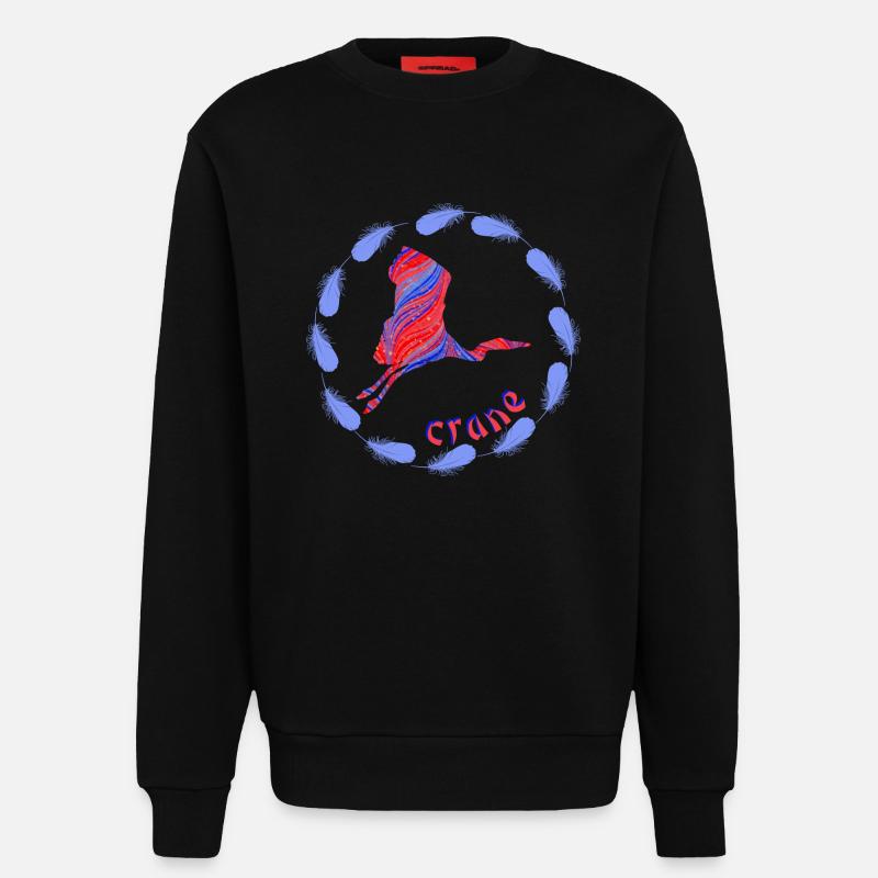 kranich e 279 - Sweatshirt - made by SPREAD  - SOLID BLACK