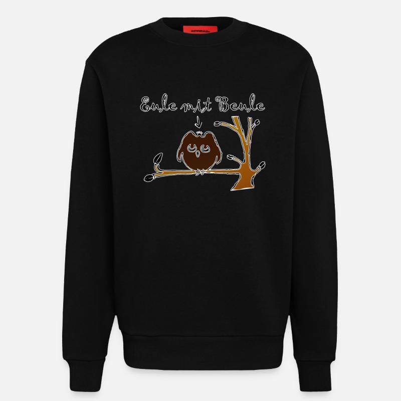 Eule mit Beule - Sweatshirt - made by SPREAD  - SOLID BLACK