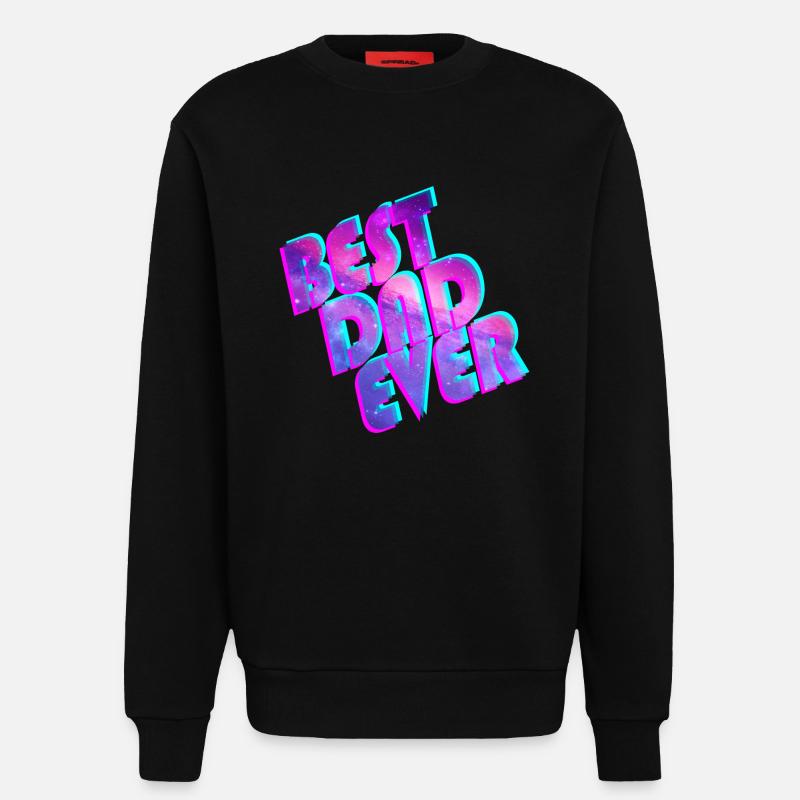 Best Dad Ever Space - Sweatshirt - made by SPREAD - SOLID BLACK