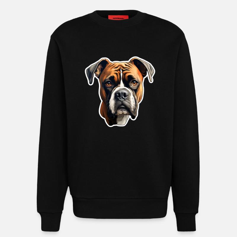 Boxer head - Sweatshirt - made by SPREAD  - SOLID BLACK