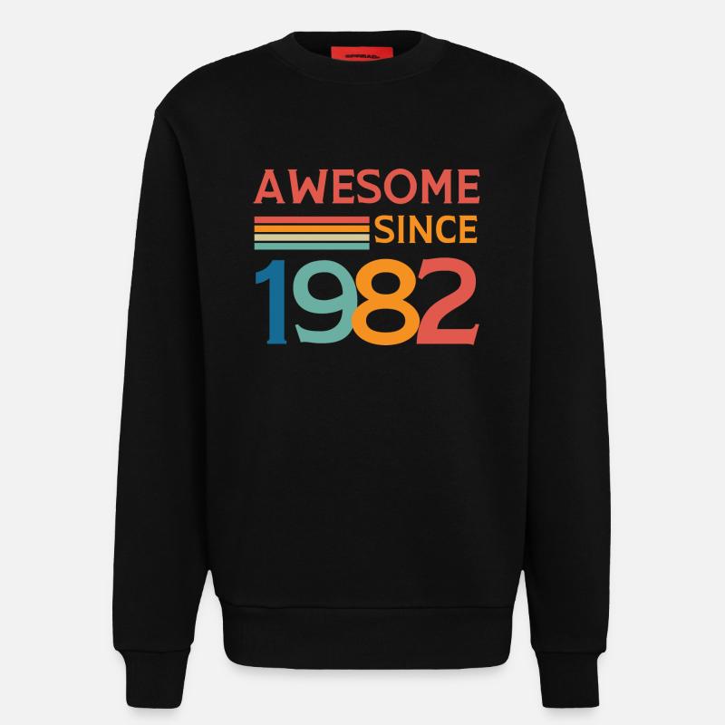 Awesome since 1982 - Sweatshirt - made by SPREAD  - SOLID BLACK