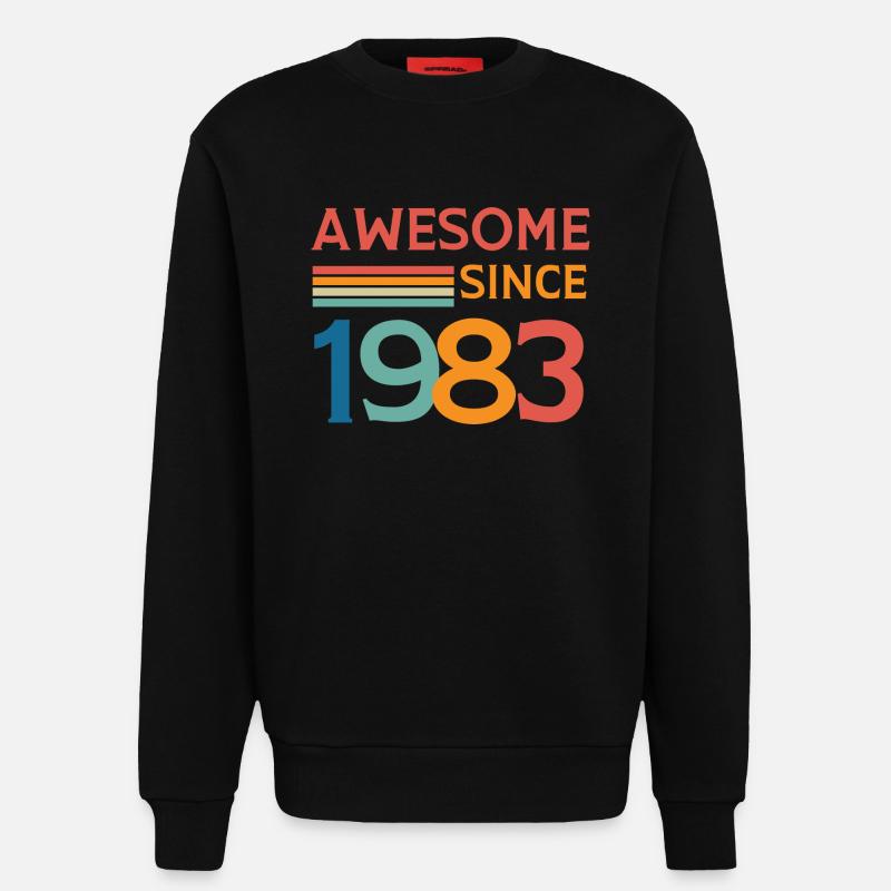 Awesome since 1983 - Sweat bio décontracté fabriqué en UE - SOLID BLACK