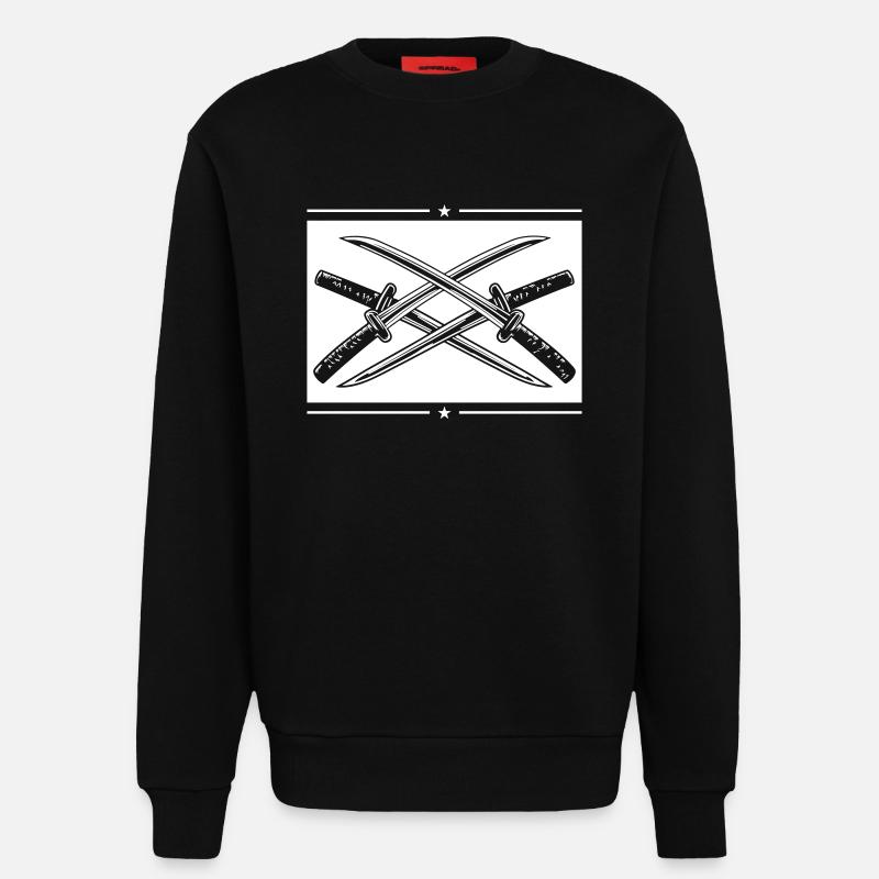 Élément d’épée de samouraï - Sweat bio décontracté fabriqué en UE - SOLID BLACK
