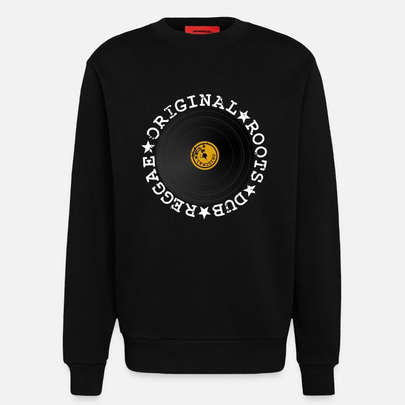 Disque vinyle Dub Reggae - Sweat bio décontracté fabriqué en UE - SOLID BLACK