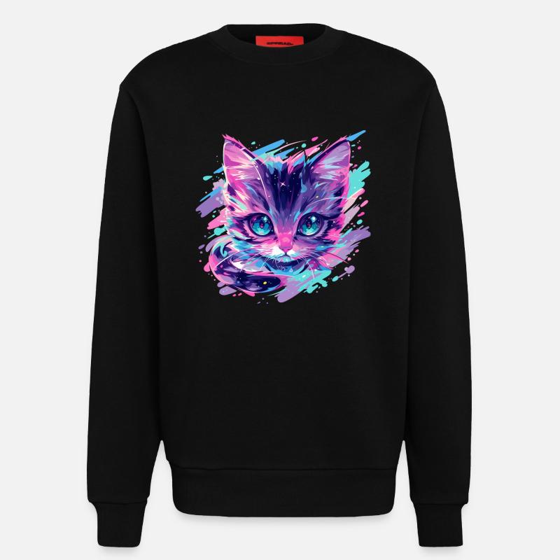 Kosmische Katze - Sweatshirt - made by SPREAD  - SOLID BLACK