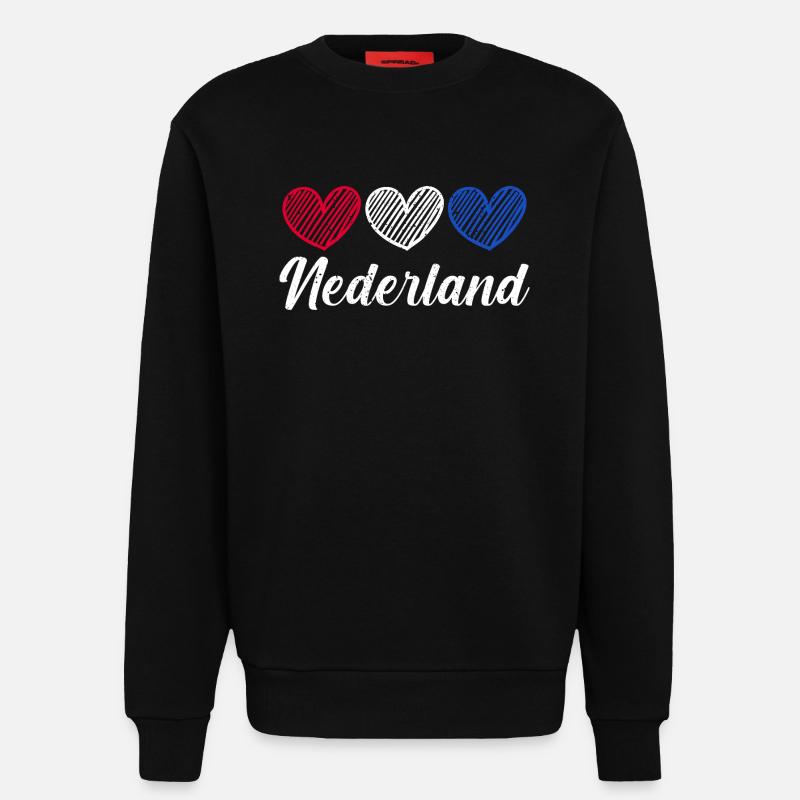 Pays-Bas Pays-Bas - Sweat bio décontracté fabriqué en UE - SOLID BLACK