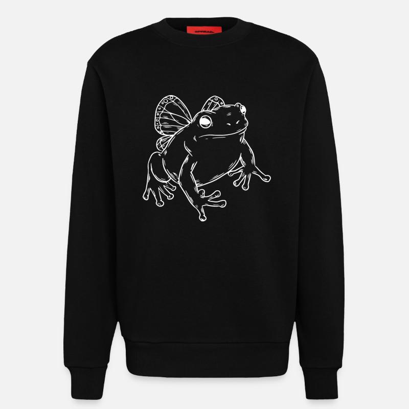 Frog Toad Wings - Sweatshirt - made by SPREAD  - SOLID BLACK