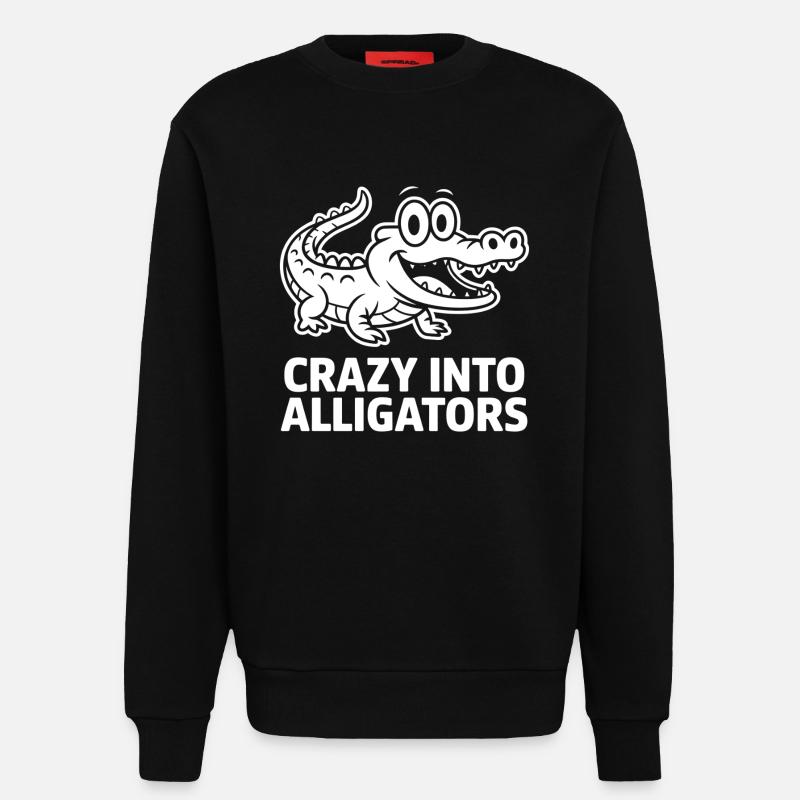 Alligators Alligator mignon - Sweat bio décontracté fabriqué en UE - SOLID BLACK