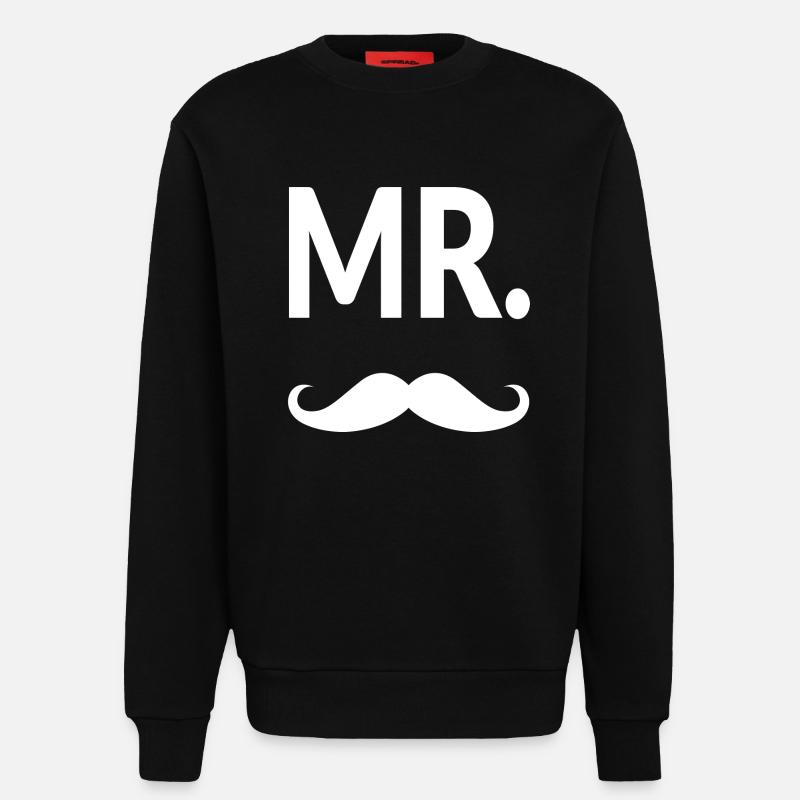 Mr. Moustache - Sweatshirt - made by SPREAD - SOLID BLACK