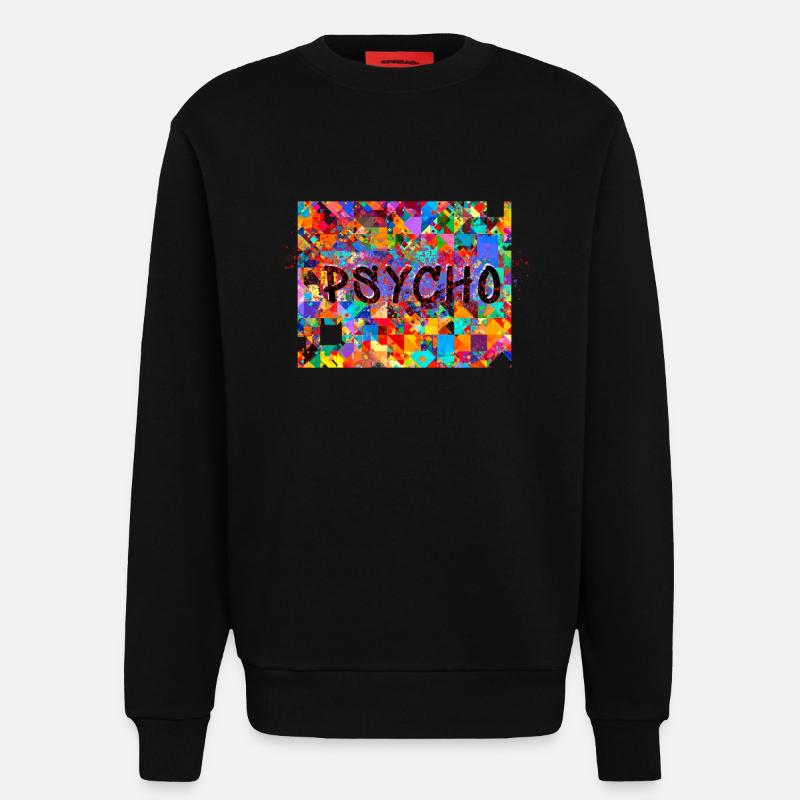 Pattern, Pop Art, Psycho, Psychedelic - Sweatshirt - made by SPREAD  - SOLID BLACK