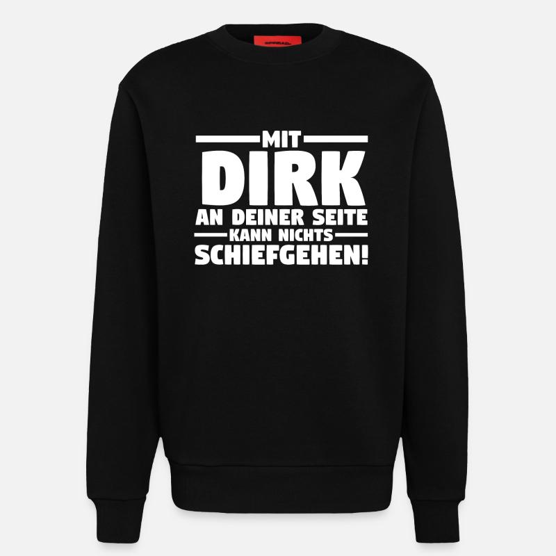 First name Dirk - Sweatshirt - made by SPREAD - SOLID BLACK