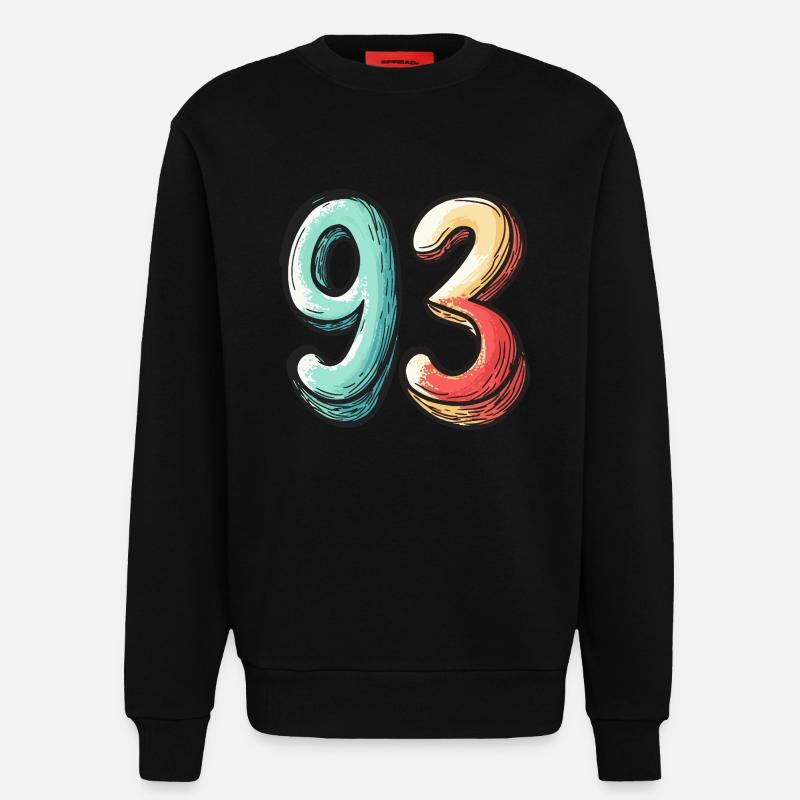 93 Zahl Comic - Sweatshirt - made by SPREAD  - SOLID BLACK
