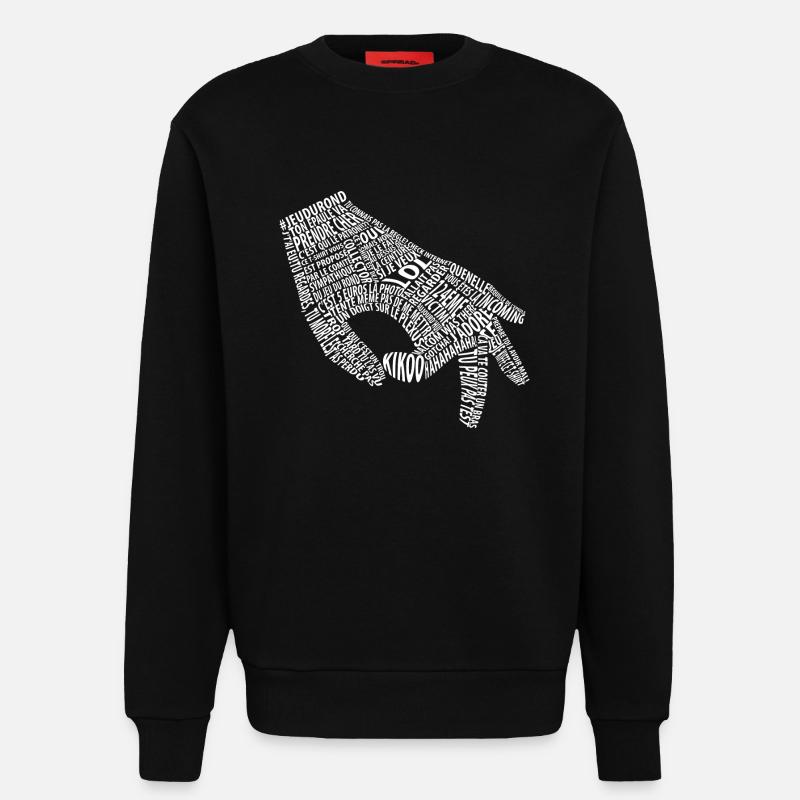 Jeu du rond blanc (mème) - Sweat bio décontracté fabriqué en UE - SOLID BLACK