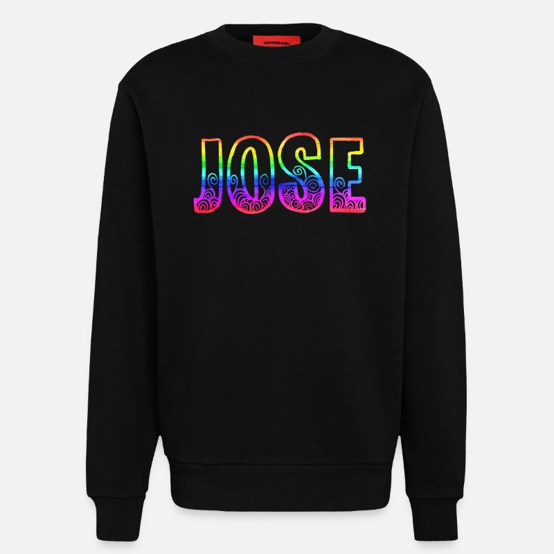 jose rs regenbogen - Sweatshirt - made by SPREAD  - SOLID BLACK