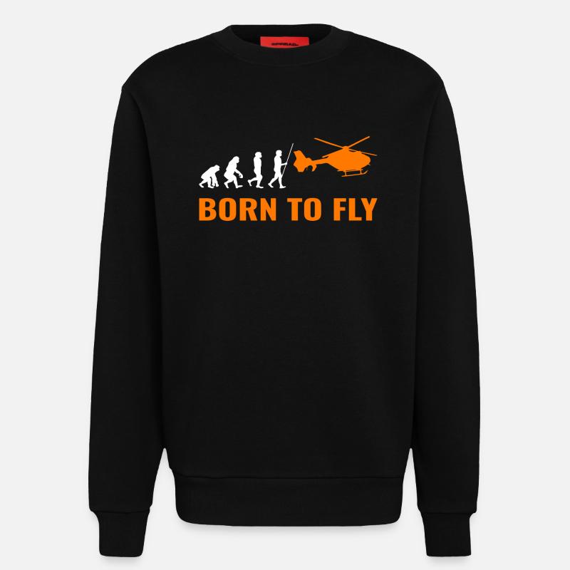 Hubschrauber Evolution Helikopter Pilot - Sweatshirt - made by SPREAD - SOLID BLACK