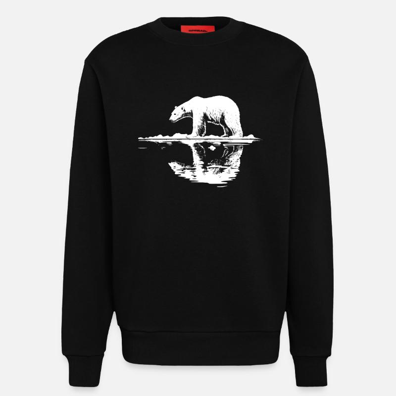 Cool Eisbär Reflektion Silhouette - Sweatshirt - made by SPREAD - SOLID BLACK
