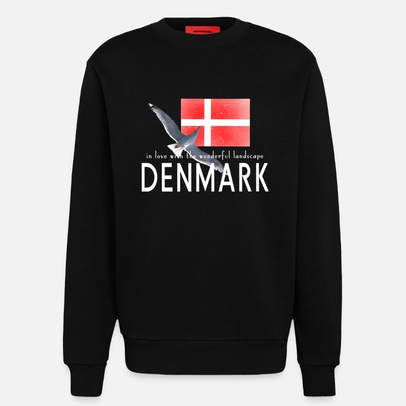 Dänemark Danmark Möwe - Sweatshirt - made by SPREAD  - SOLID BLACK