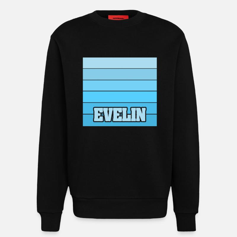 Evelin as a woman's name - Sweatshirt - made by SPREAD  - SOLID BLACK