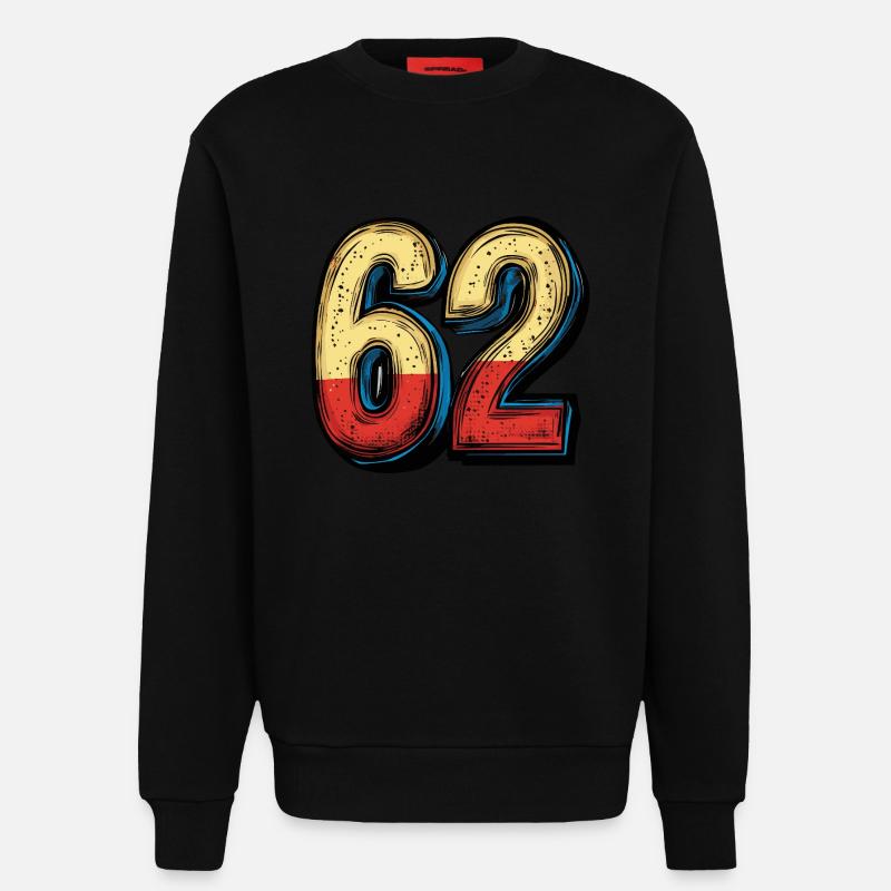 62 Number Comic - Sweatshirt - made by SPREAD  - SOLID BLACK