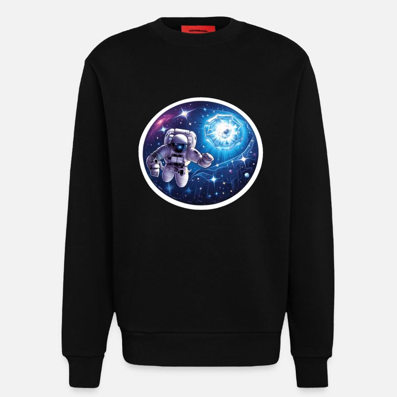 Astronaute dans l’espace - Sweat bio décontracté fabriqué en UE - SOLID BLACK