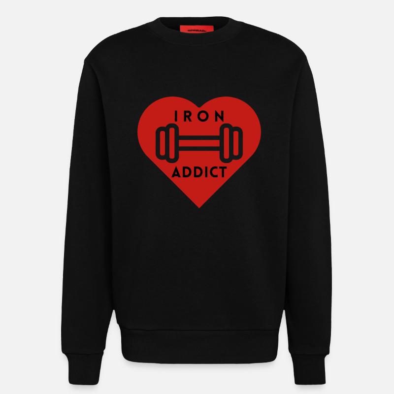 Gym Eisen Addict - Sweatshirt - made by SPREAD  - SOLID BLACK