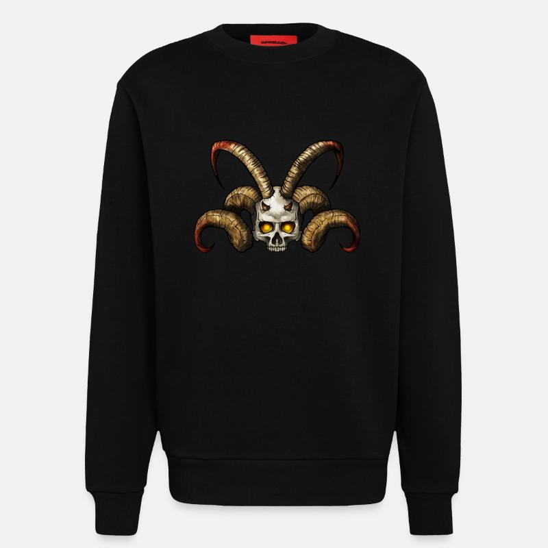 Teufel Schädel 2 - Sweatshirt - made by SPREAD  - SOLID BLACK
