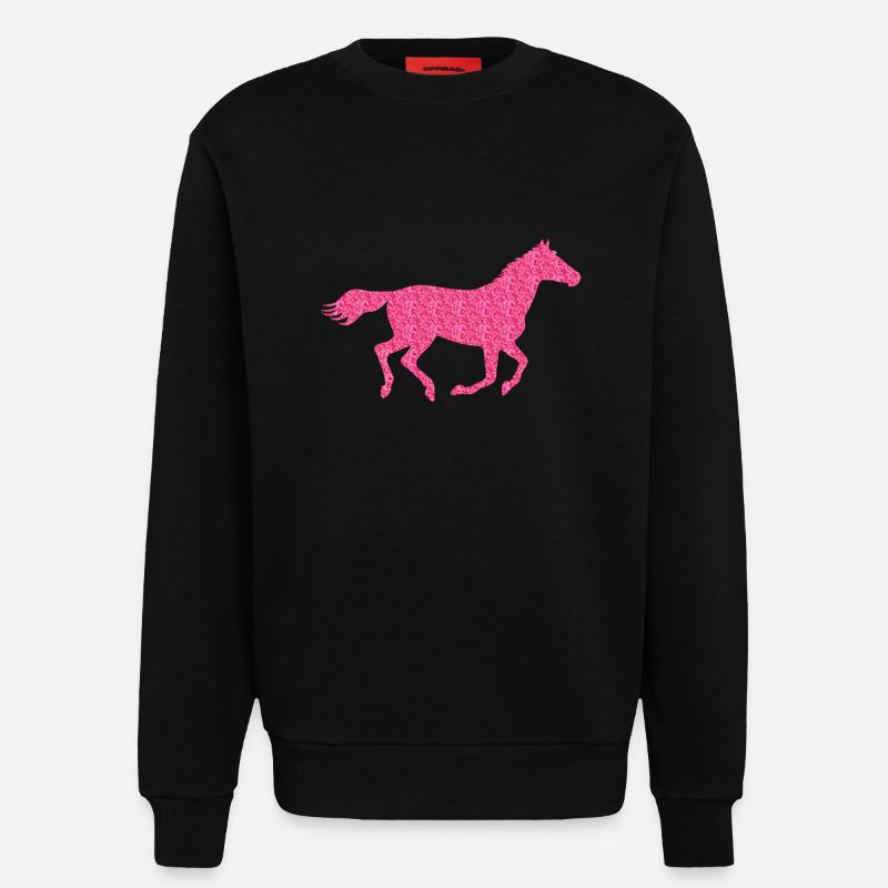 Glitzer Pferd - Sweatshirt - made by SPREAD  - SOLID BLACK