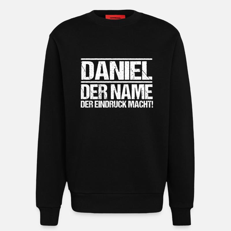 First name Daniel - Sweatshirt - made by SPREAD  - SOLID BLACK