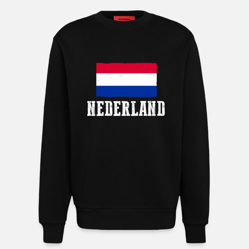 Pays-Bas Pays-Bas - Sweat bio décontracté fabriqué en UE - SOLID BLACK