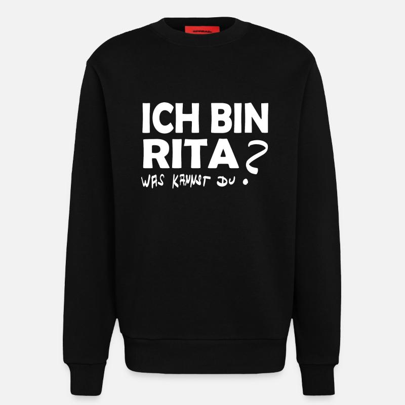 First name rita - Sweatshirt - made by SPREAD  - SOLID BLACK