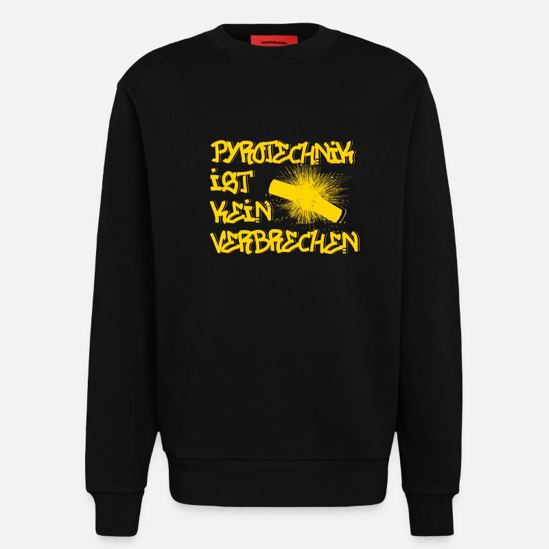 Pyrotechnik ist kein Verbrechen - Sweatshirt - made by SPREAD - SOLID BLACK