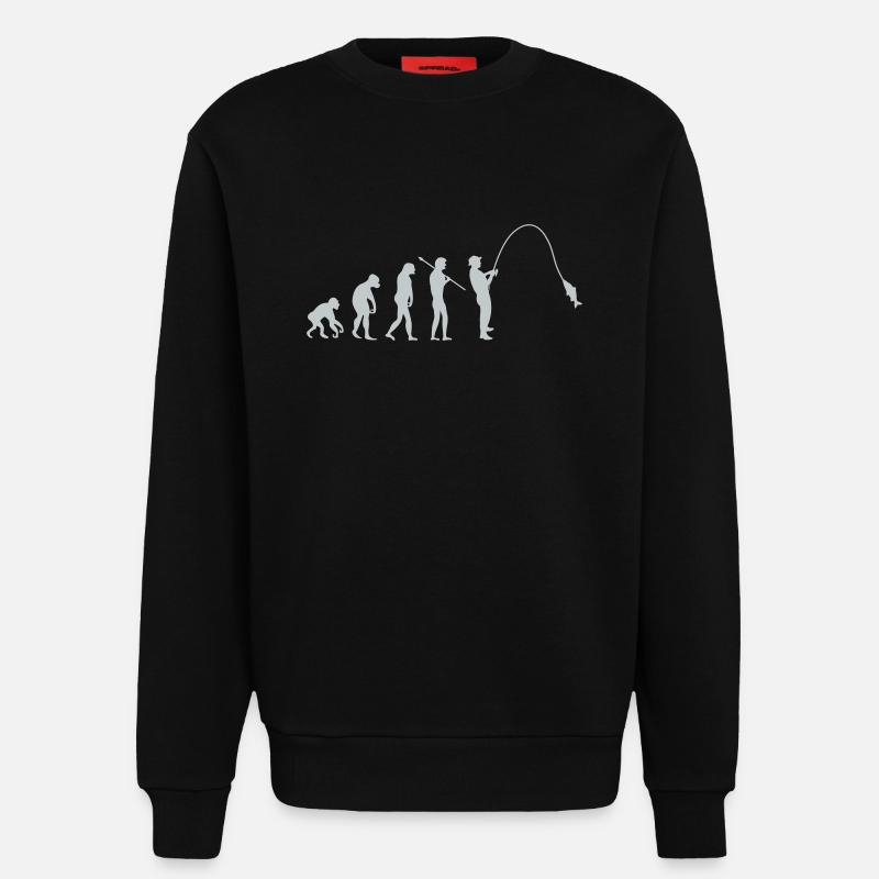 Fishing Evolution - Sweatshirt - made by SPREAD  - SOLID BLACK