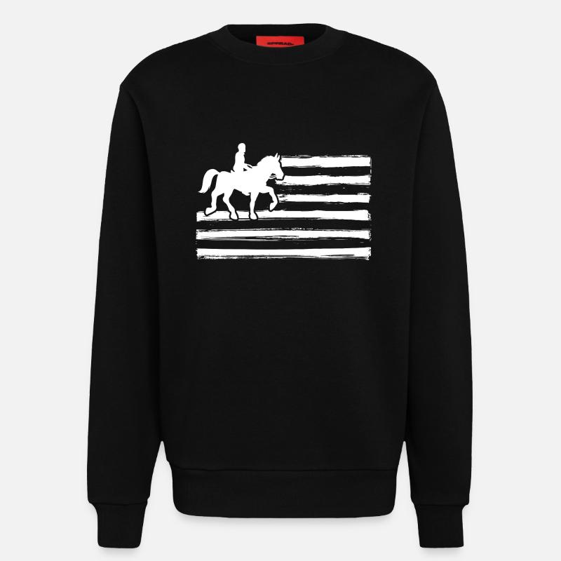 Riding Horses - Sweatshirt - made by SPREAD - SOLID BLACK