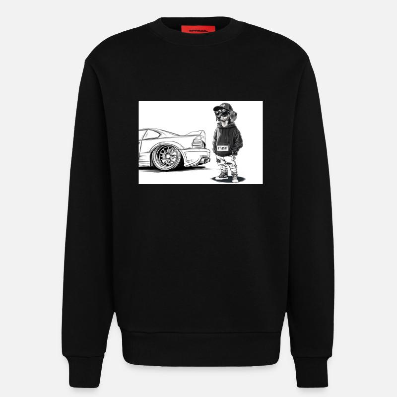 Tuner Dackel - Sweatshirt - made by SPREAD - SOLID BLACK