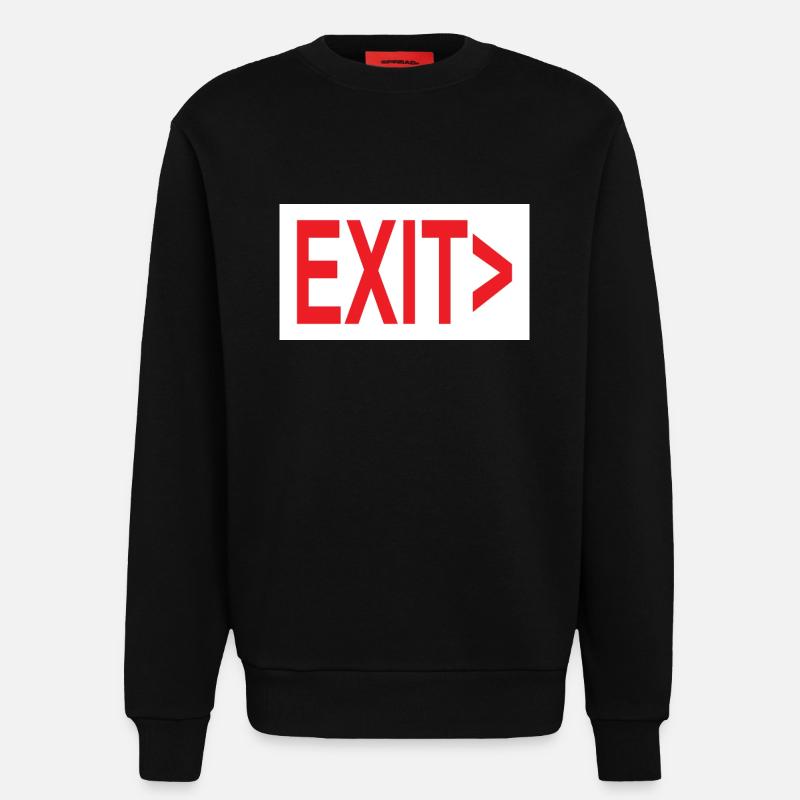 Exit / Exit / Emergency Exit - Sweatshirt - made by SPREAD - SOLID BLACK