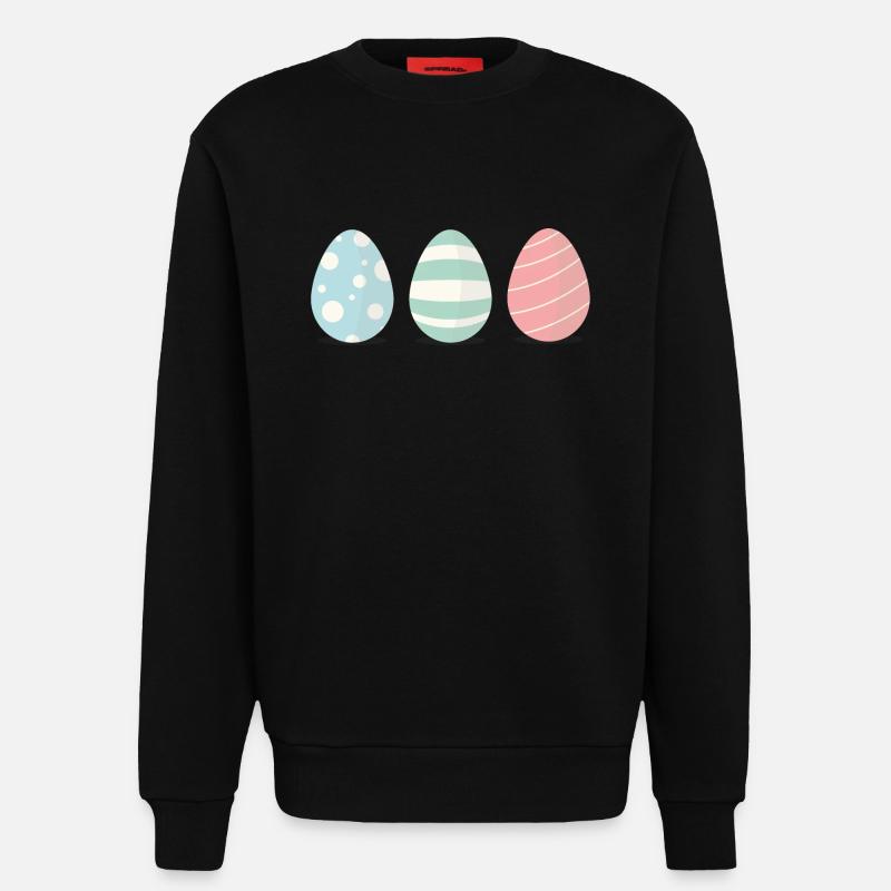 Three Easter eggs - Sweatshirt - made by SPREAD  - SOLID BLACK