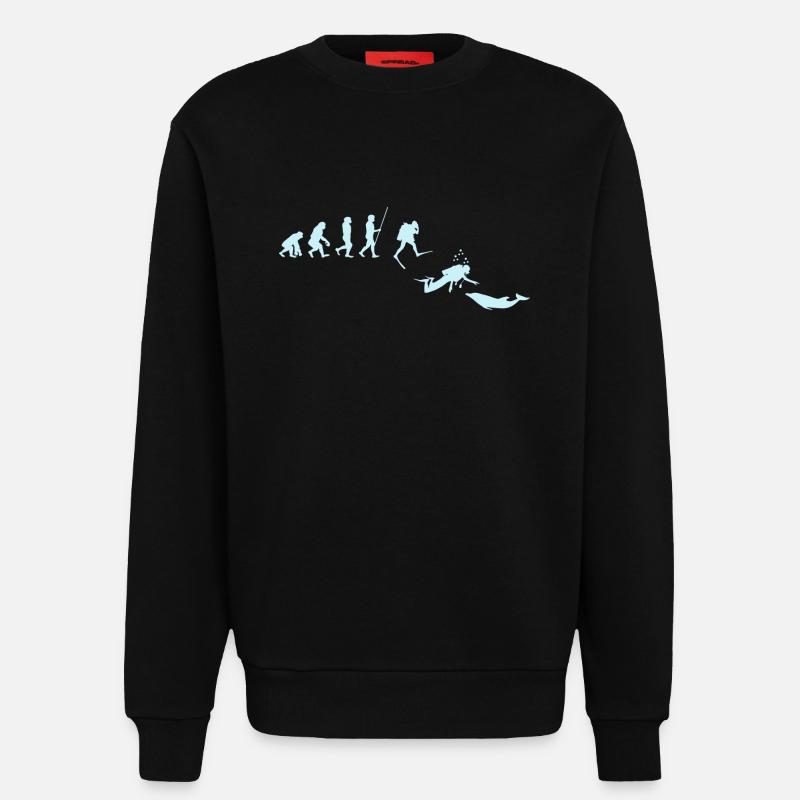 Diver Evolution Diving Dolphin - Sweatshirt - made by SPREAD - SOLID BLACK
