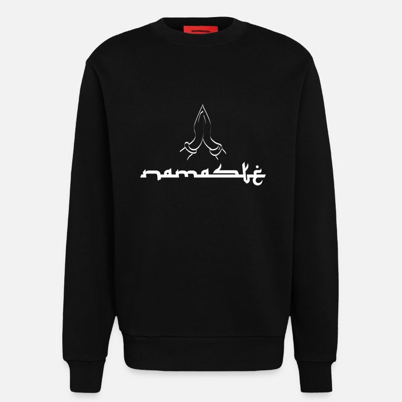 Namasté Mudra Geste Grußform - Sweatshirt - made by SPREAD  - SOLID BLACK