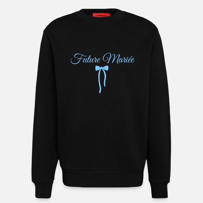 Bride-to-be Blue Bow - Sweatshirt - made by SPREAD  - SOLID BLACK