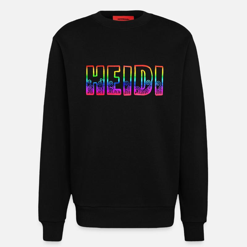 heidi rs regenbogen - Sweatshirt - made by SPREAD  - SOLID BLACK