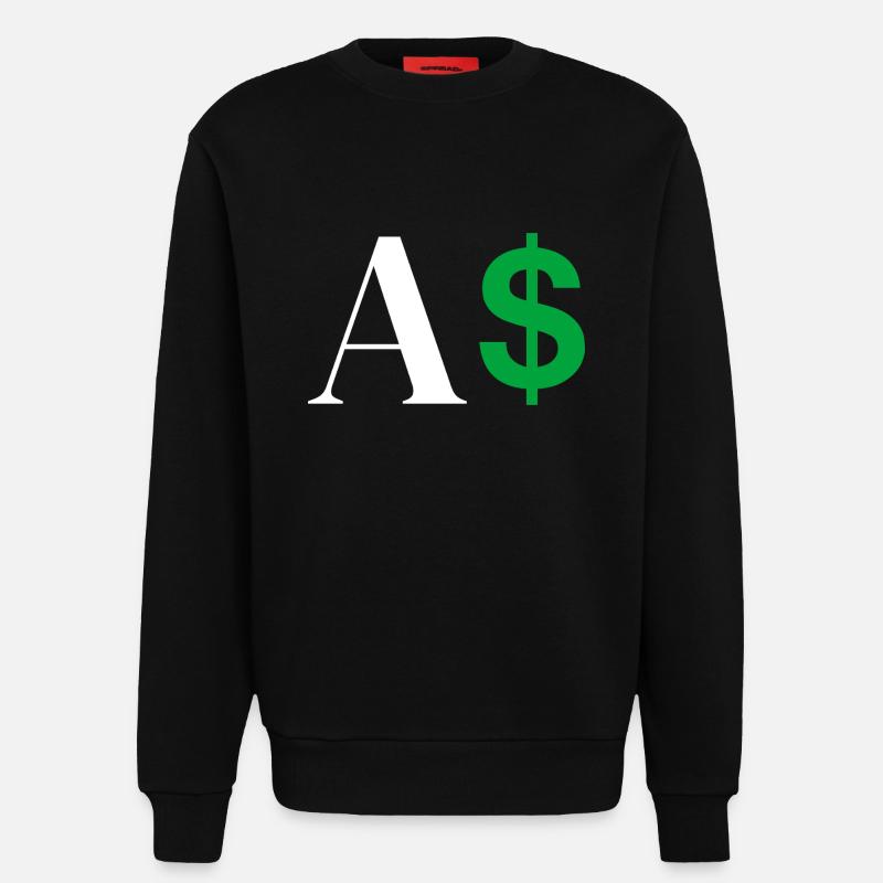 Dollar-Buchstabe - Sweatshirt - made by SPREAD  - SOLID BLACK