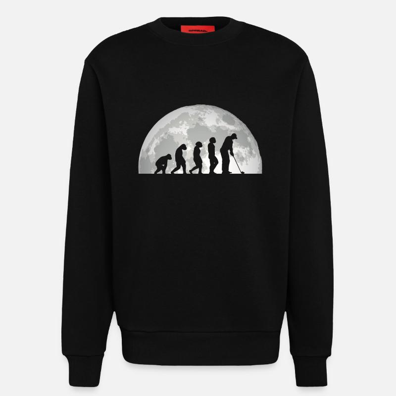 Golfer Evolution Golf - Sweatshirt - made by SPREAD  - SOLID BLACK